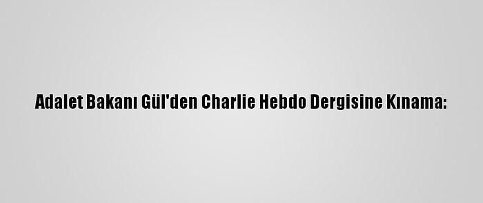 Adalet Bakanı Gül'den Charlie Hebdo Dergisine Kınama: