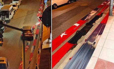 Valilik Soruşturma Başlattı: Manisa Alaşehir'de Türk Bayrakları Caddeye Serildi Araçlar Üstünden Geçti