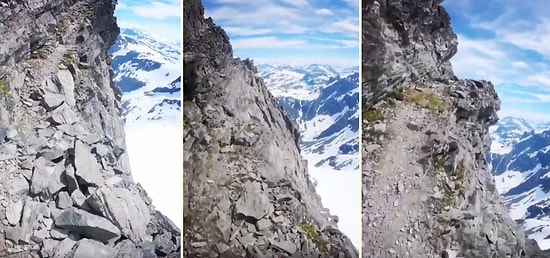 Uçurumun Kenarında Doğa Yürüyüşüne Çıkan Adrenalin Tutkununun Kamerasından İzlerken Diz Karıncalatan Görüntüler