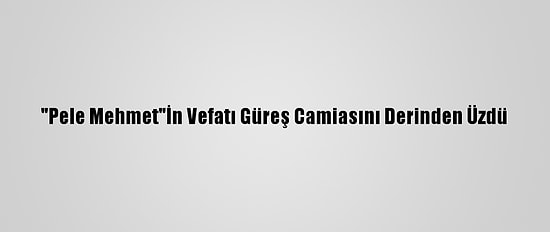 "Pele Mehmet"İn Vefatı Güreş Camiasını Derinden Üzdü