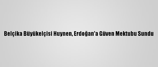 Belçika Büyükelçisi Huynen, Erdoğan'a Güven Mektubu Sundu