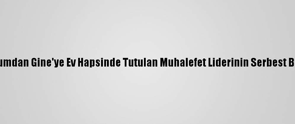 Uluslararası Toplumdan Gine'ye Ev Hapsinde Tutulan Muhalefet Liderinin Serbest Bırakılması Çağrısı
