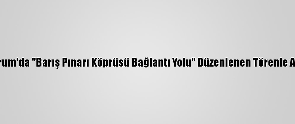 Erzurum'da "Barış Pınarı Köprüsü Bağlantı Yolu" Düzenlenen Törenle Açıldı