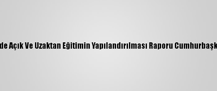 Yükseköğretimde Açık Ve Uzaktan Eğitimin Yapılandırılması Raporu Cumhurbaşkanı'na Sunuldu