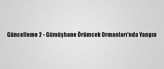 Güncelleme 2 - Gümüşhane Örümcek Ormanları'nda Yangın