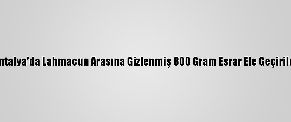 Antalya'da Lahmacun Arasına Gizlenmiş 800 Gram Esrar Ele Geçirildi