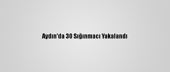 Aydın'da 30 Sığınmacı Yakalandı