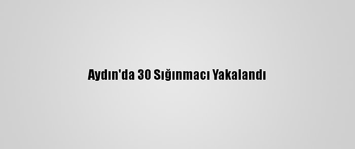 Aydın'da 30 Sığınmacı Yakalandı