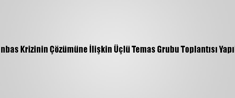 Donbas Krizinin Çözümüne İlişkin Üçlü Temas Grubu Toplantısı Yapıldı