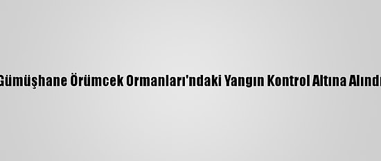 Gümüşhane Örümcek Ormanları'ndaki Yangın Kontrol Altına Alındı