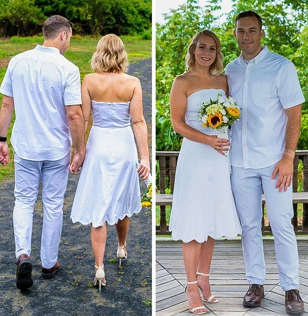 11. "Мы приняли твердое решение не тратить на нашу свадьбу больше 3000 долларов. К примеру, свадебное платье обошлось мне всего в 15 долларов, и это было самое разумное решение в моей жизни".