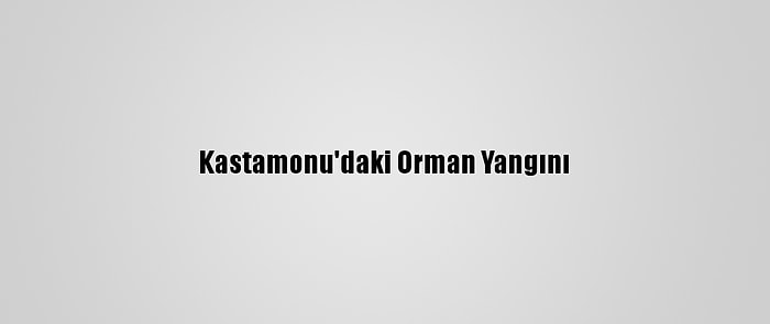 Kastamonu'daki Orman Yangını