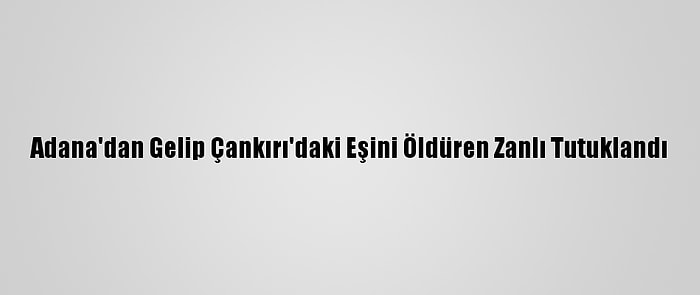 Adana'dan Gelip Çankırı'daki Eşini Öldüren Zanlı Tutuklandı