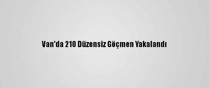 Van'da 210 Düzensiz Göçmen Yakalandı