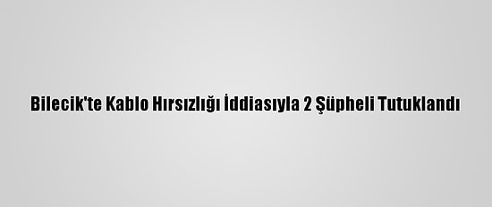 Bilecik'te Kablo Hırsızlığı İddiasıyla 2 Şüpheli Tutuklandı