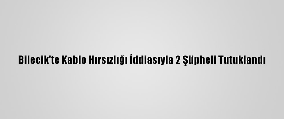 Bilecik'te Kablo Hırsızlığı İddiasıyla 2 Şüpheli Tutuklandı