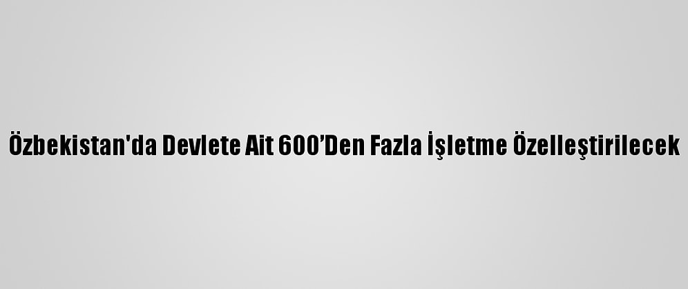 Özbekistan'da Devlete Ait 600’Den Fazla İşletme Özelleştirilecek