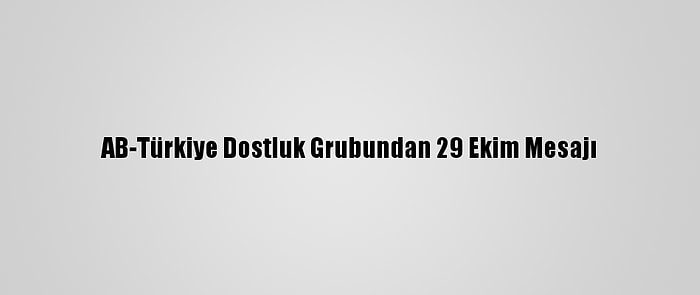 AB-Türkiye Dostluk Grubundan 29 Ekim Mesajı