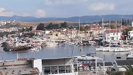 İzmir Sığacık'taki Deprem Sonrası Tekneler Böyle Sürüklendi