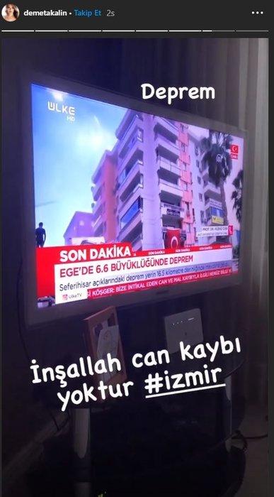 Dün de Demet Akalın paylaştığı story ile İzmir'e destek vermişti: 👇