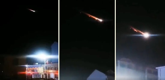 Çin'de Kaydedildiği İddia Edilen ve Gökyüzünde Yanarak Yeryüzüne İnen Cismin Görüntüleri