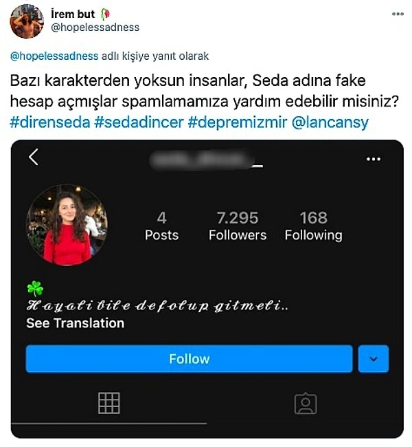 Sosyal medyada dezenformasyonun da ardı arkası kesilmedi. Hala enkaz altında olan insanların adına fake hesap açtılar.