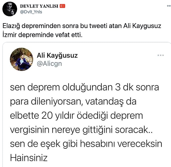 Pek çok insan kaybettiğimiz vatandaşlarımızın haberlerini görünce kahrolurken bazıları da sevinç çığlıkları atmakla meşguldü.