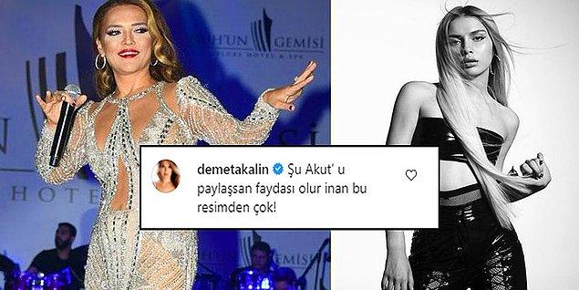 5. Demet Akalın Instagram'dan fotoğraf paylaşan Aleyna Tilki'ye tepki gösterdi!