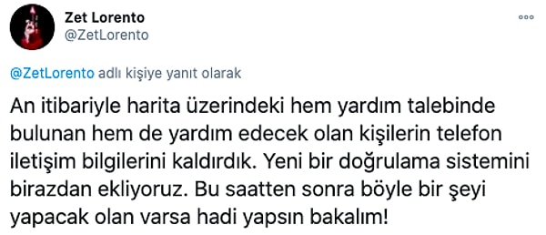 Ancak hemen aksiyon alındı ve iletişim bilgileri sistemden kaldırıldı.