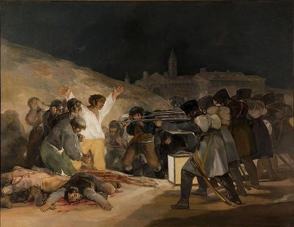Örneğin Francisco Goya’nın 3 Mayıs 1808 isimli tablosunda bir adamın son anlarında yaşadığı mutlak çaresizliği hissetmememiz mümkün mü?