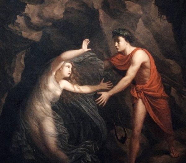 Trakyalı olan Orpheus’un sevgili eşi Eurydice kaçırılır. Orpheus ırmak boyunca eşinin peşinden koşar.