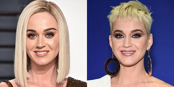 6. Orlando Bloom ile ilişkilerinin sonlandığını sandığı sırada Katy Perry saçlarını kısacık kestirip boyatmıştı.