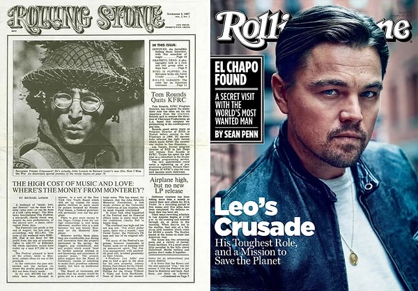 5. Rolling Stone (1967 и 2016). Джон Леннон vs Леонардо Ди Каприо.
