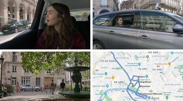 3. Небольшая экскурсия Эмили по Парижу, когда она приезжает на такси из аэропорта, не имеет практически никакого смысла.