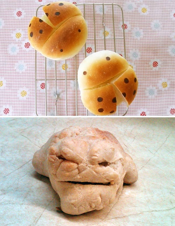 1. "Мы попытались спечь булочки в виде божьих коровок".