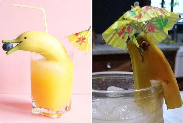 7. "Мой муженек попытался сделать дельфина, чтобы украсить мой коктейль. Это самый трогательный дельфин, которого я когда-либо видела!"