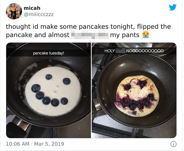 9. Когда пек с утра блинчики и, перевернув очередной блин, чуть не наложил в штаны.