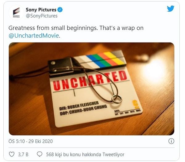 9. Tom Holland’lı Uncharted filminin çekimleri tamamlandı.