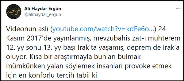 Bazı Twitter kullanıcıları da videoda bahsi geçen kişinin Menzil Şeyhi olmadığını dile getirdi 👇