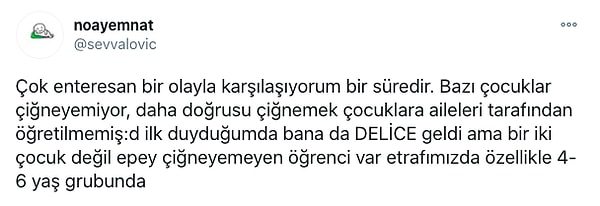 İşte bu BLW'den habersiz olan ve çocuklarını cam bir fanusta büyütmeyi marifet sayan anne ve babaların çocuklarına çiğneme alışkanlığı kazandırmadıklarını bu paylaşımla öğrendik.