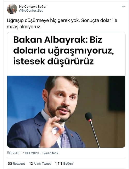 Maliye Bakanı'nın 'İstesek Doları Düşürürüz' Açıklamasına Verdiği Yanıtlarla Ağlanacak Halimize Güldüren Yurdum İnsanı