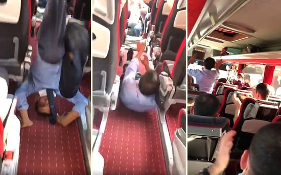 'Fistan Biçtim Dar Geldi Huriye' Şarkısı Eşliğinde Yolculara Unutulmaz Anlar Yaşatan Muavinin Efsane Görüntüleri