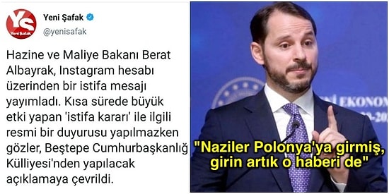 Berat Albayrak'ın İstifa Haberini Saatler Sonra Yayınlamaya Karar Veren Yeni Şafak'a Gelen Komik Tepkiler