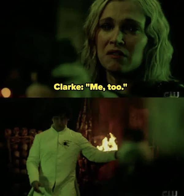 4. '100'da, Clarke'ın Bellamy'i öldürdüğü an.