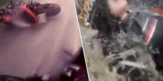 Motosiklet Kazası Geçiren Çiftin, Ölümüne Aşkın Kanıtı Niteliğindeki Kaza Görüntüleri