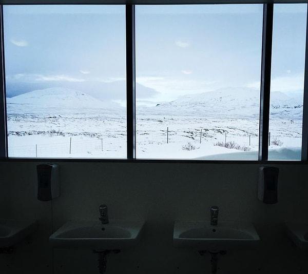 19. İzlanda'daki bazı umumi tuvaletlerin manzarası: