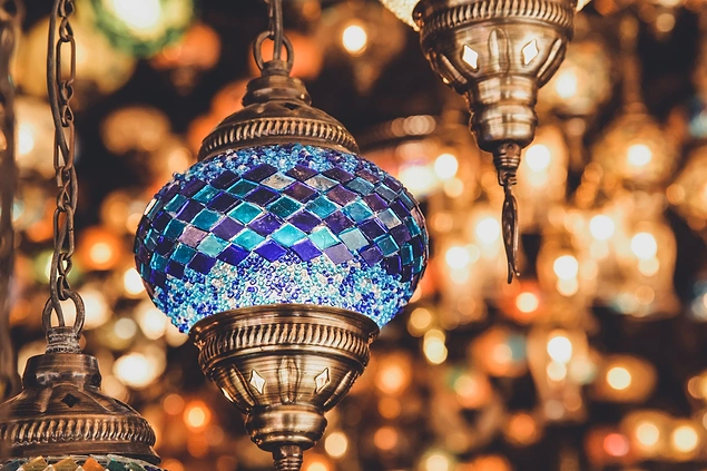 5. Lighting products with many different color options in TurkishGiftBuy can adapt to many houses of different decorations .