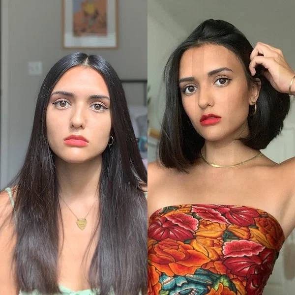 23. "Долой скучные длинные волосы".