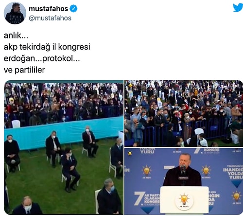 Erdoğan'ın Koronavirüse Karşı 'Sigara' Uyarısı Yaptığı Kongrede Sosyal Mesafe Unutuldu