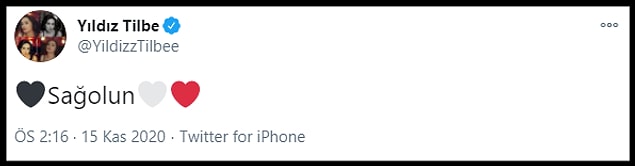 En sonunda ise 'Sağolun' diyerek tweet atmayı bıraktı Yıldız Tilbe.